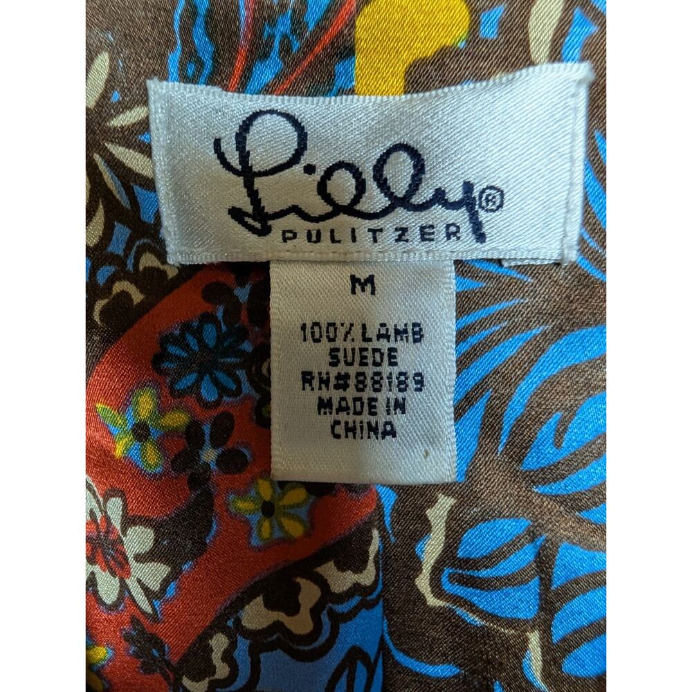 Lilly Pulitzer Lamb Suede Blazer Jacket Brown Leather Coat Medium M - Picture 2 of 7